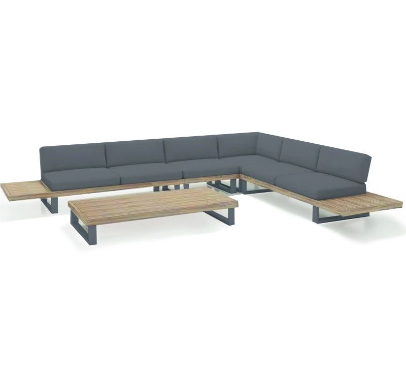 Guiño Calma 4 delige hoekset Aluminium | Teak