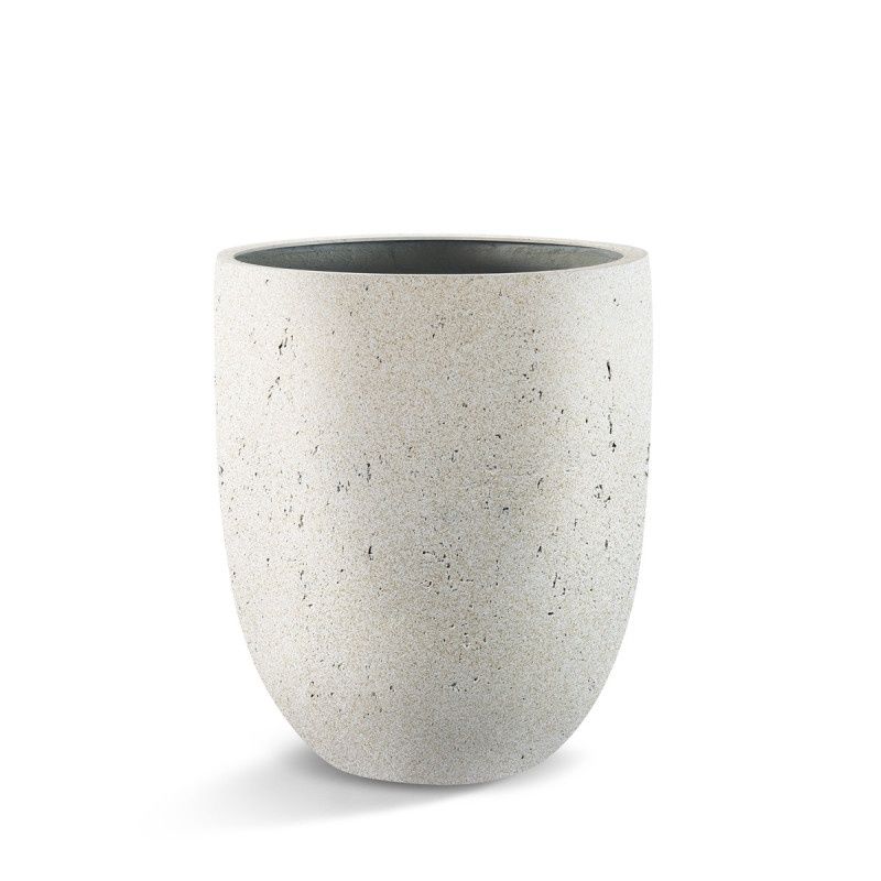 Grigio Tall Egg Pot Antique White, Size: 30x35 cm (diameter x hoogte)