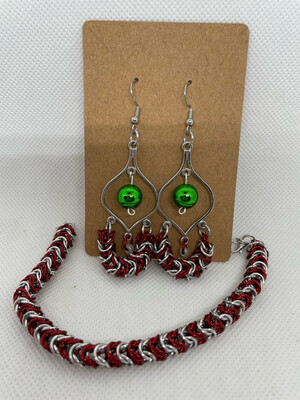 Bracelet And Earrings Chain Malle Set