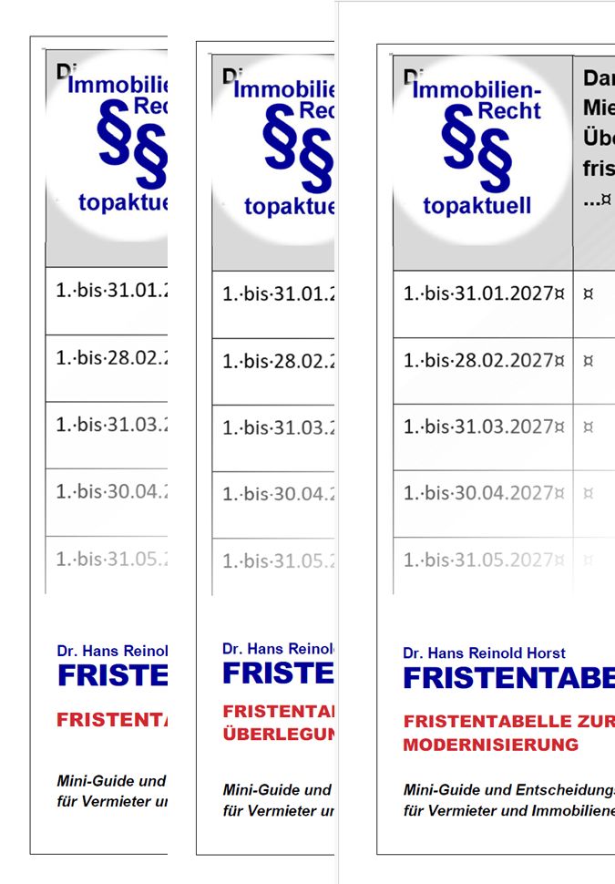 3 Fristentabellen zu Fristen bei der Mieterhöhung &amp; Modernisierungsmieterhöhung