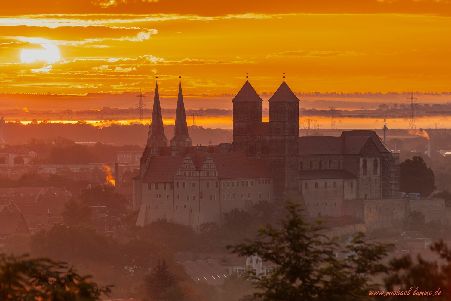 Sonnenaufgang über Quedlinburg