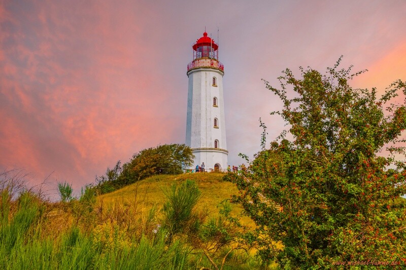 Der Leuchtturm Dornbusch auf der Insel Hiddensee