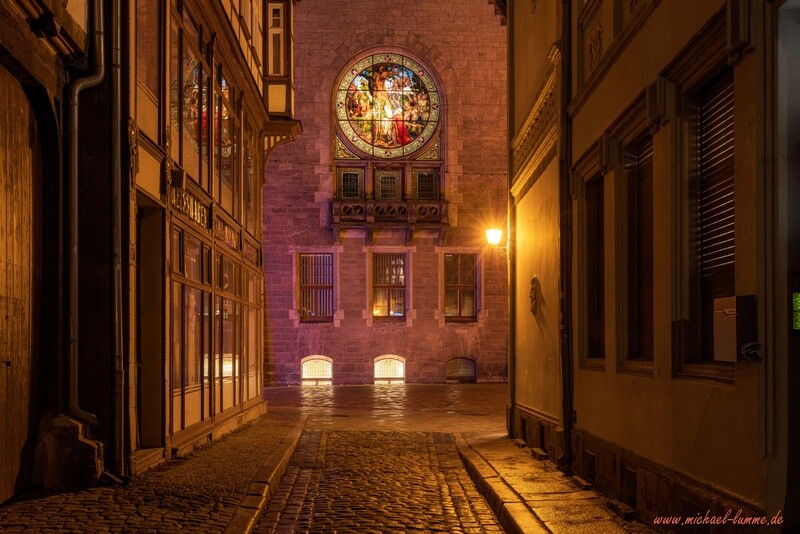 Am Rathaus von Quedlinburg