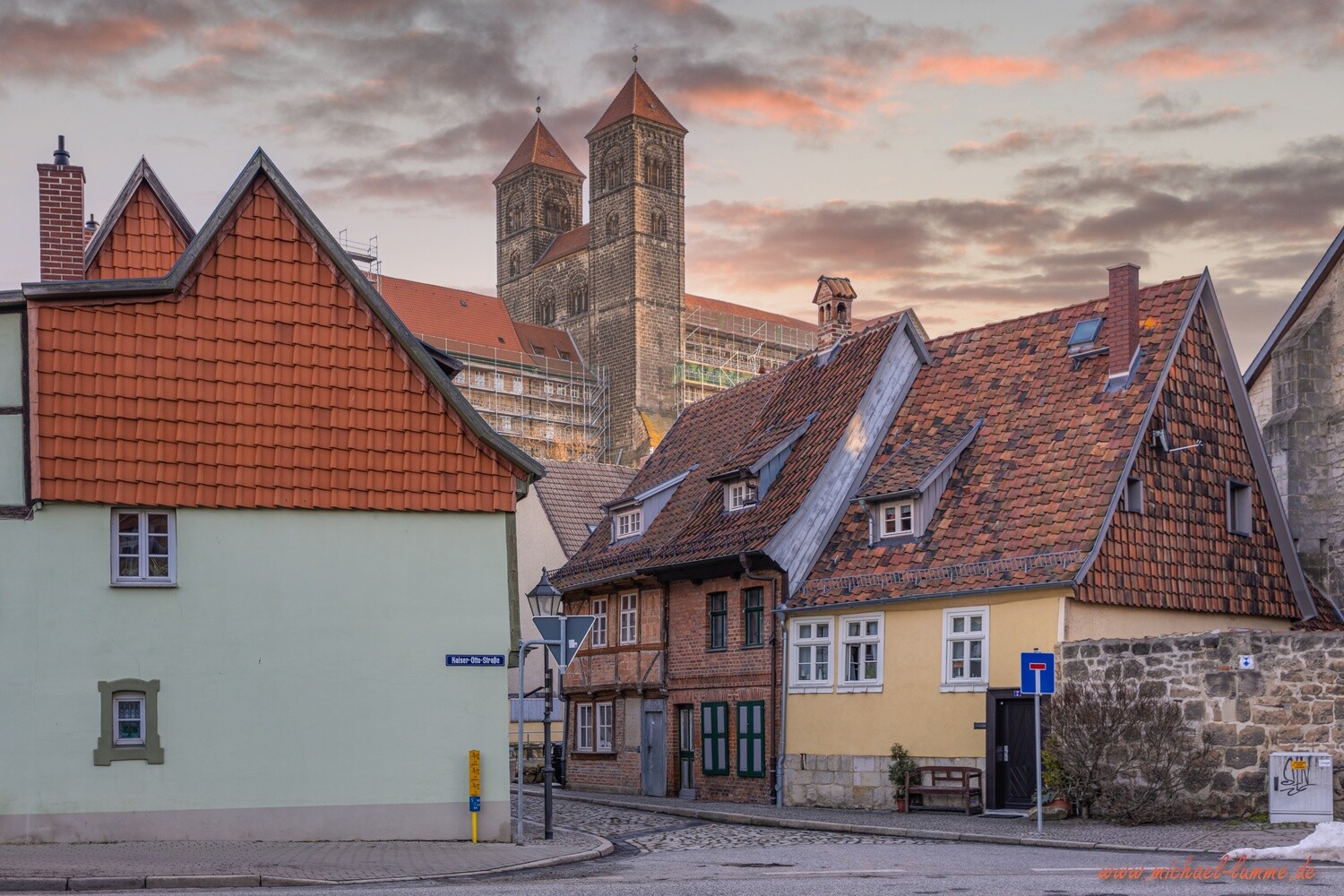 Blick zum Schlossberg von Quedlinburg