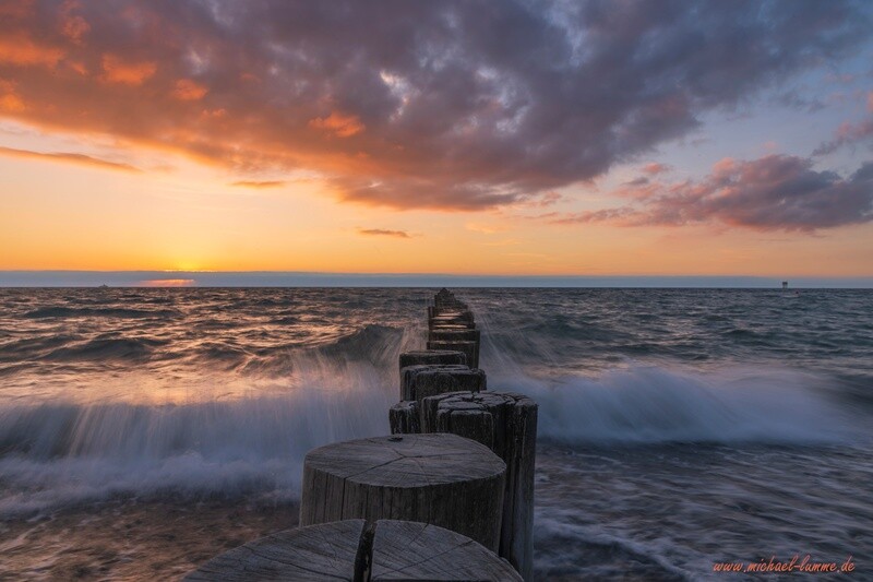 Sonnenuntergang am Strand von Nienhagen