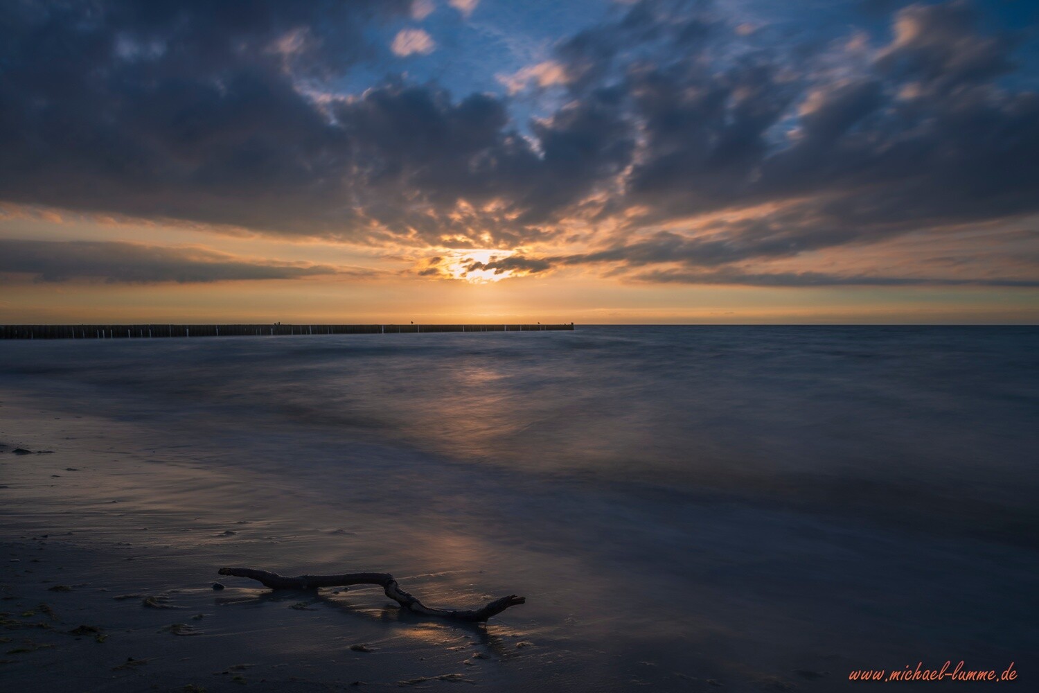 Sonnenuntergang am Strand von Nienhagen