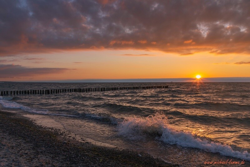 Sonnenuntergang am Strand von Nienhagen