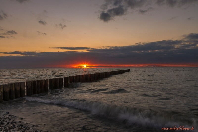 Sonnenuntergang am Strand von Nienhagen