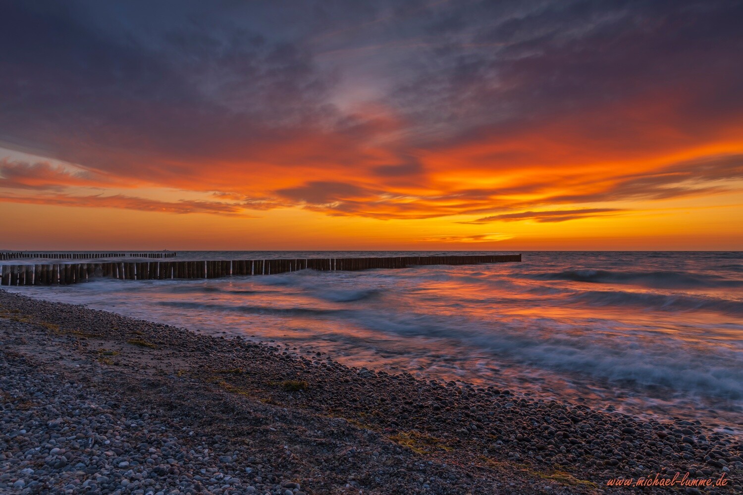 Sonnenuntergang am Strand von Nienhagen