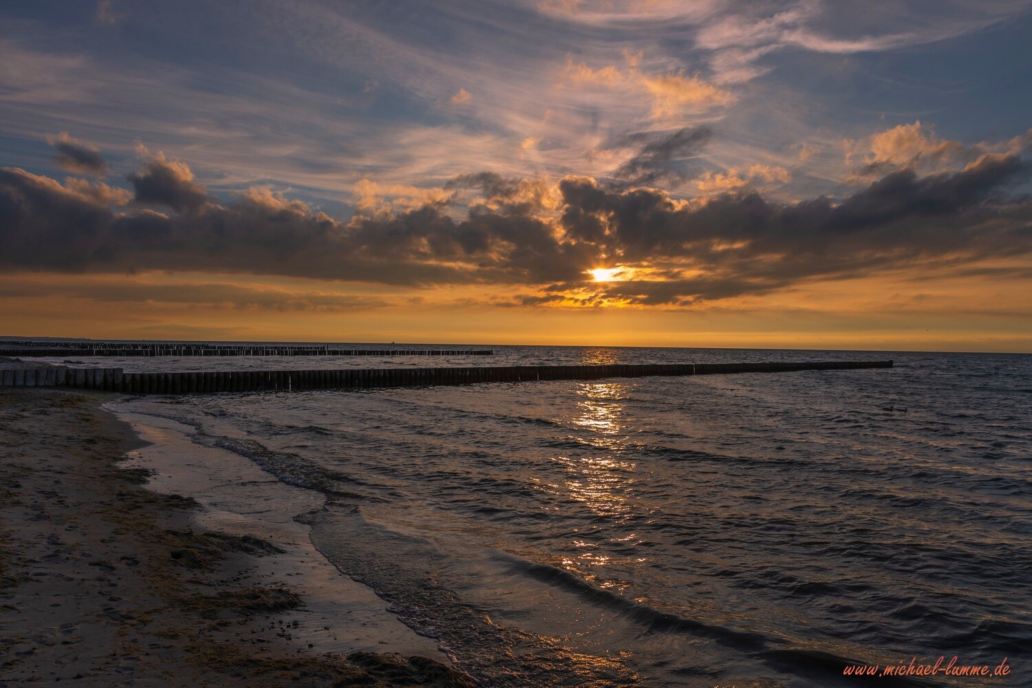 Sonnenuntergang am Strand von Nienhagen