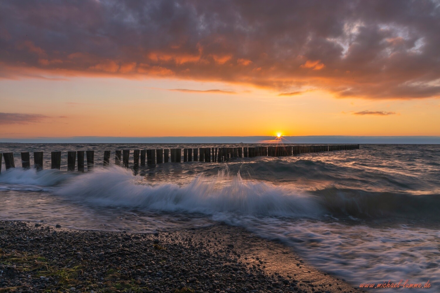 Sonnenuntergang am Strand von Nienhagen