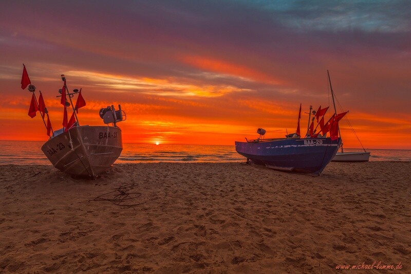 Sonnenaufgang am Fischerstrand Baabe