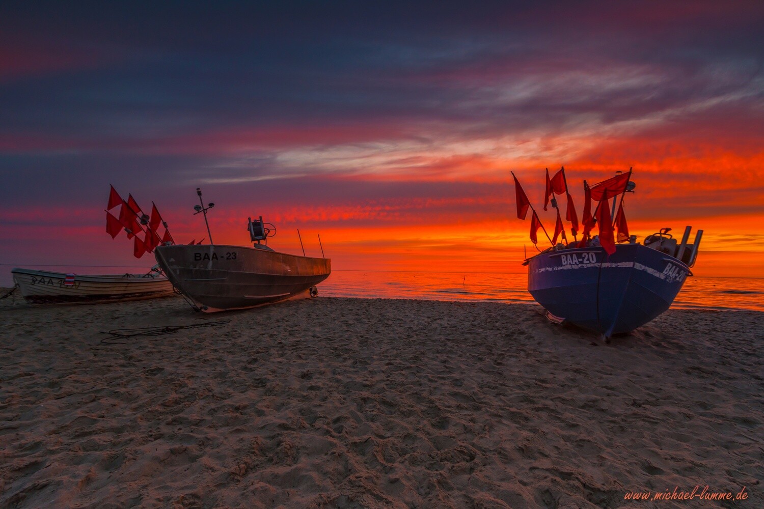 Sonnenaufgang am Fischerstrand Baabe
