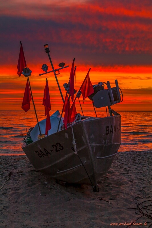 Sonnenaufgang am Fischerstrand Baabe