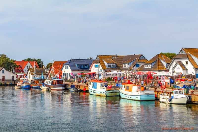 Der Hafen Vitte auf der Insel Hiddensee