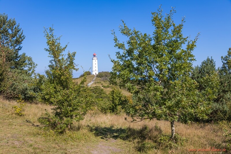 Der Leuchtturm Dornbusch auf der Insel Hiddensee