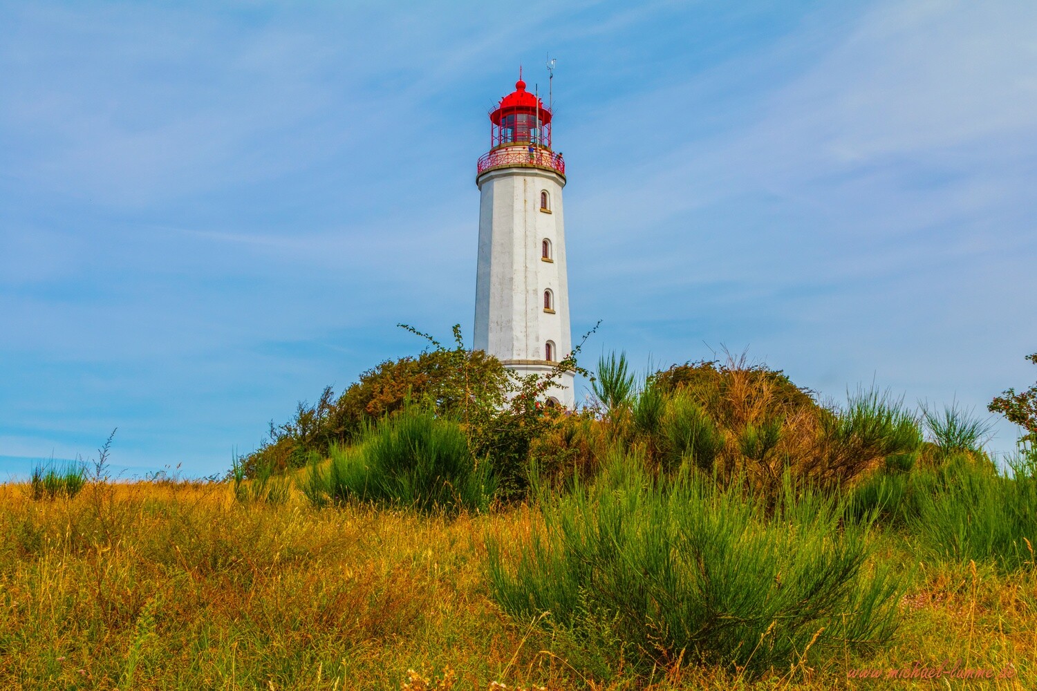 Der Leuchtturm Dornbusch auf der Insel Hiddensee