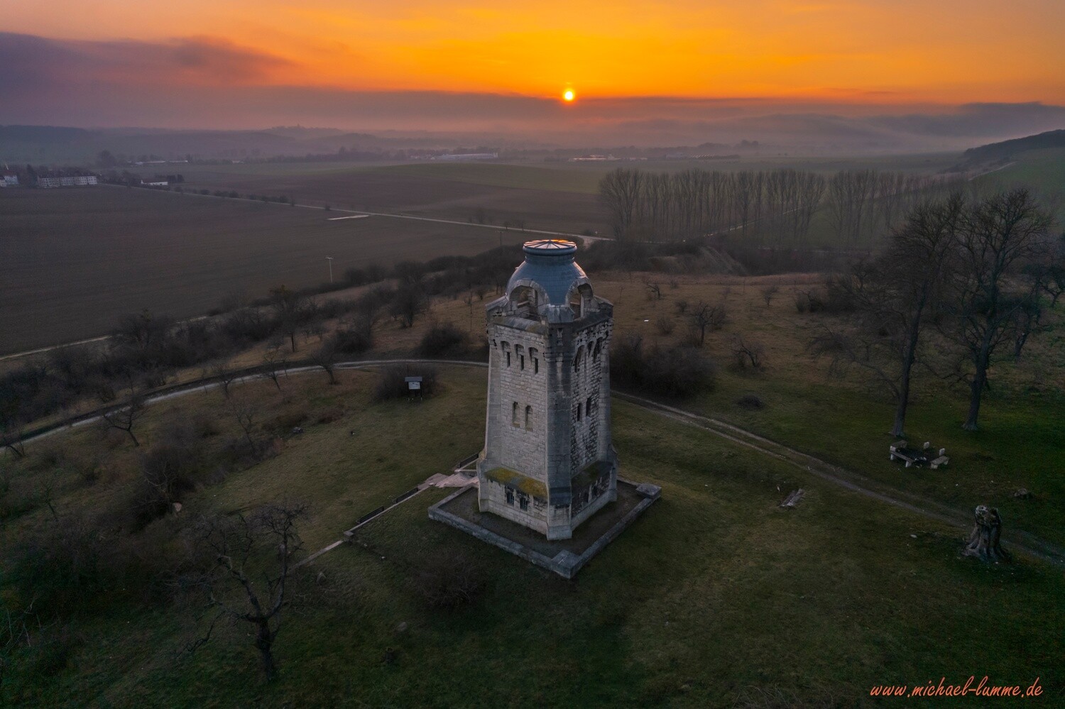 Sonnenuntergang am Bismarckturm von Osterwieck