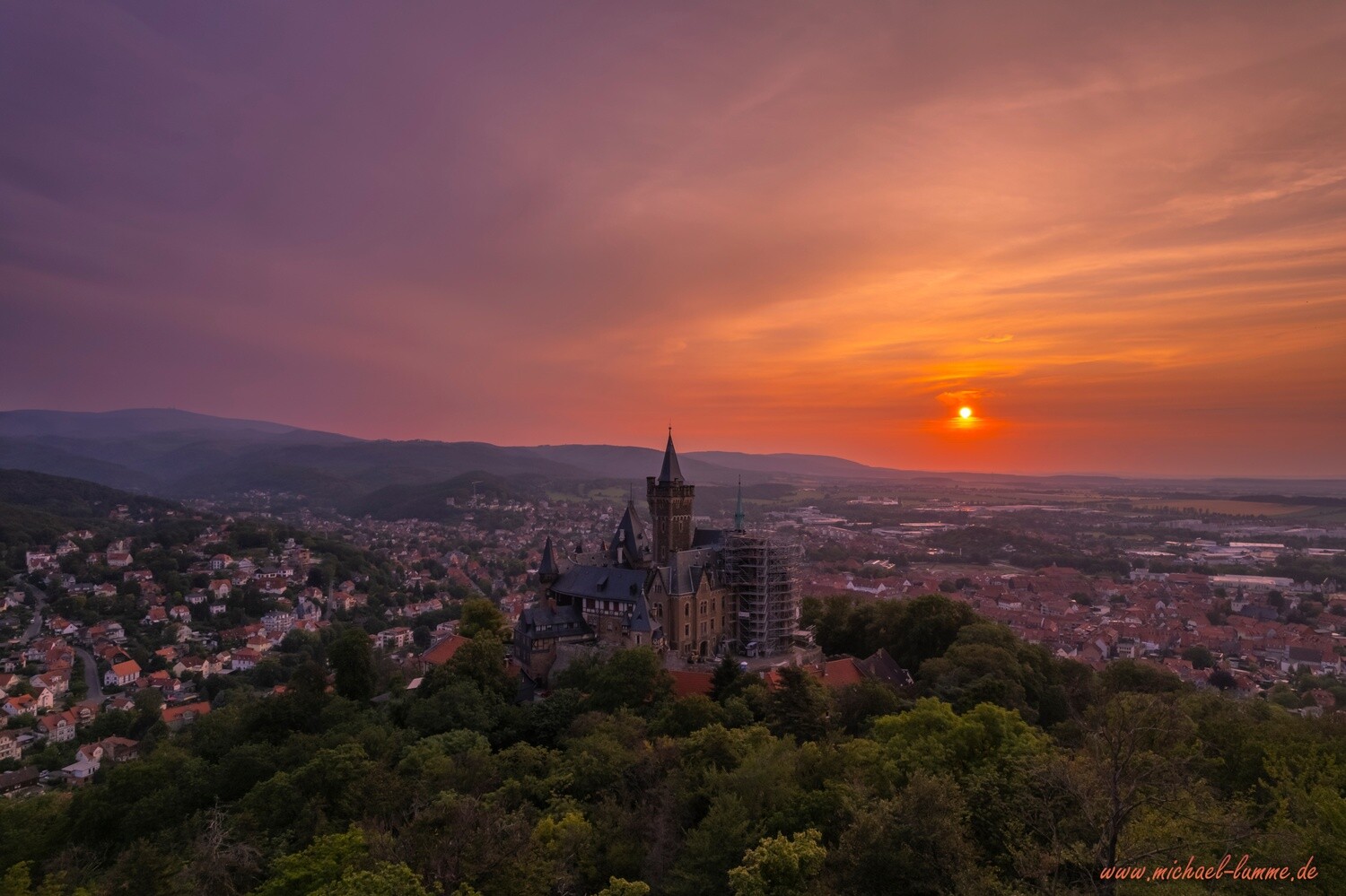 Das Schloß Wernigerode von Oben