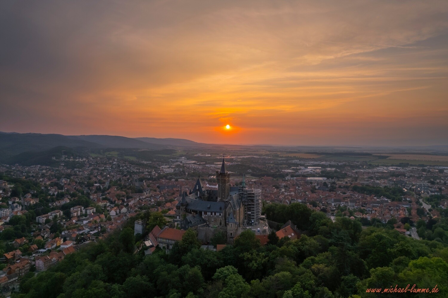 Das Schloß Wernigerode von Oben