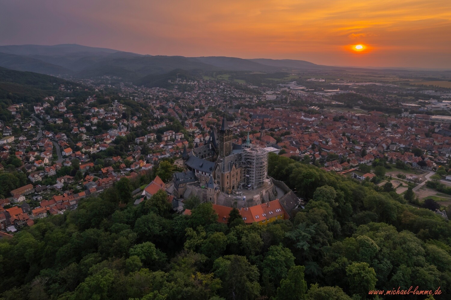 Das Schloß Wernigerode von Oben