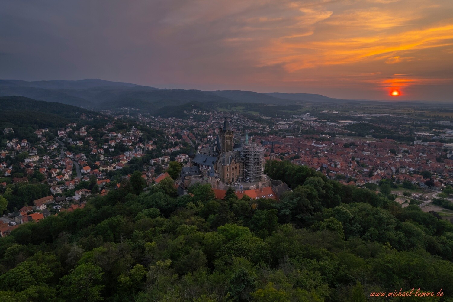 Das Schloß Wernigerode von Oben