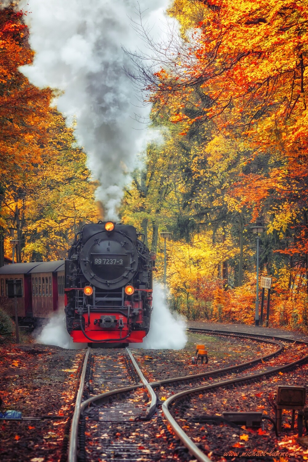 Die Brockenbahn im Bahnhof Steinerne Renne