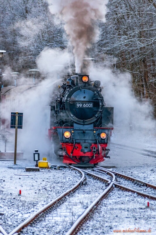 Die Selketalbahn im Bahnhof Alexisbad