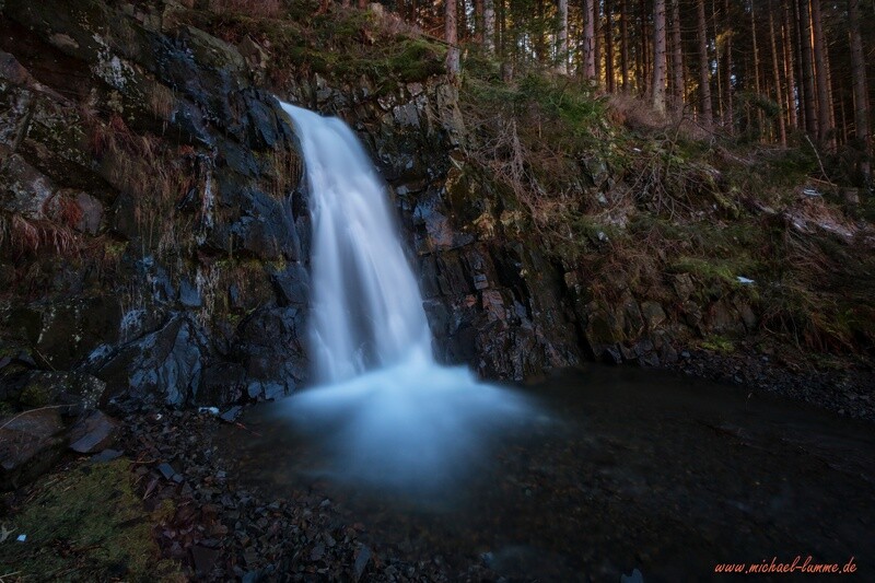 Der Spiegelthaler Wasserfall bei Clausthal-Zellerfeld