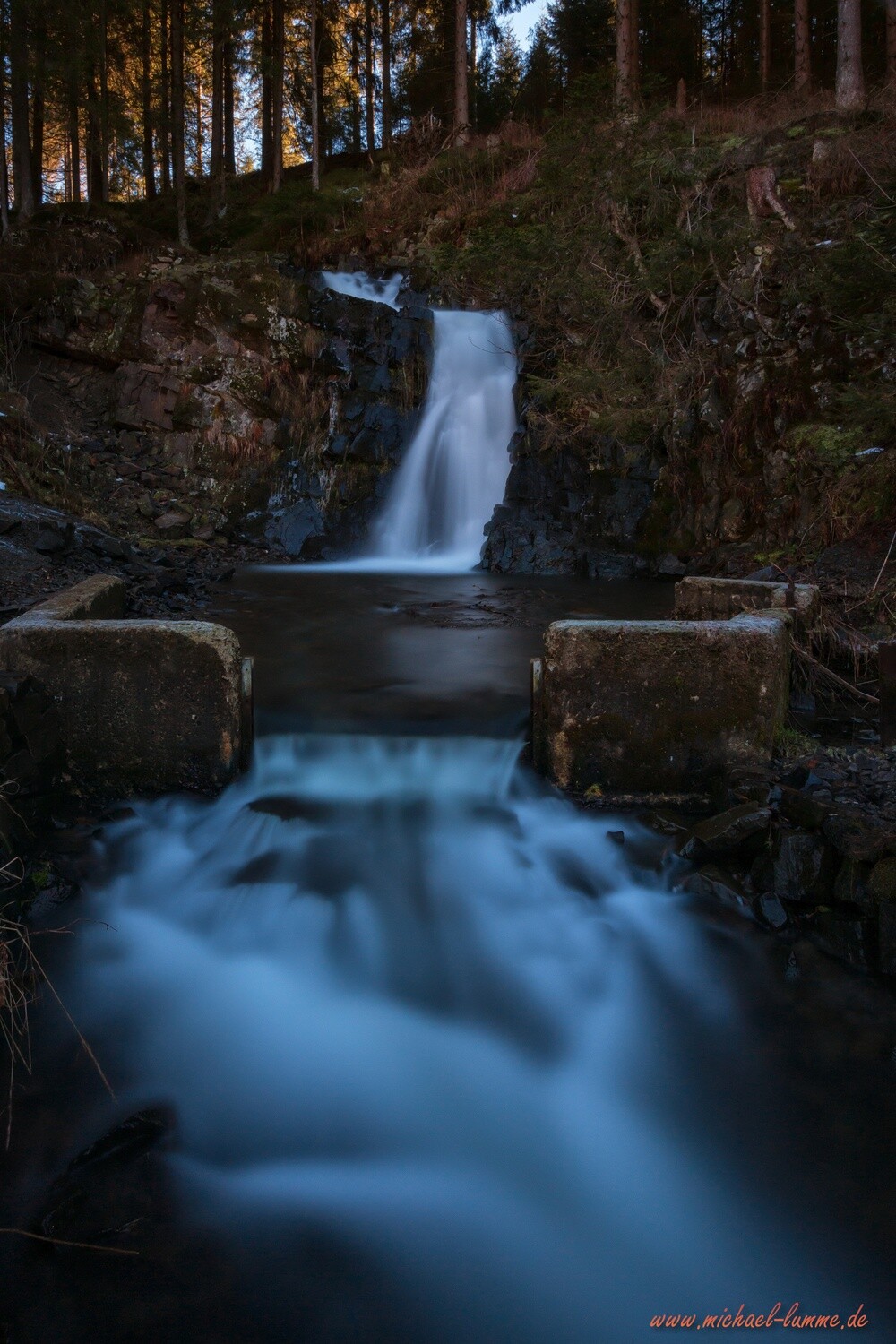 Der Spiegelthaler Wasserfall bei Clausthal-Zellerfeld