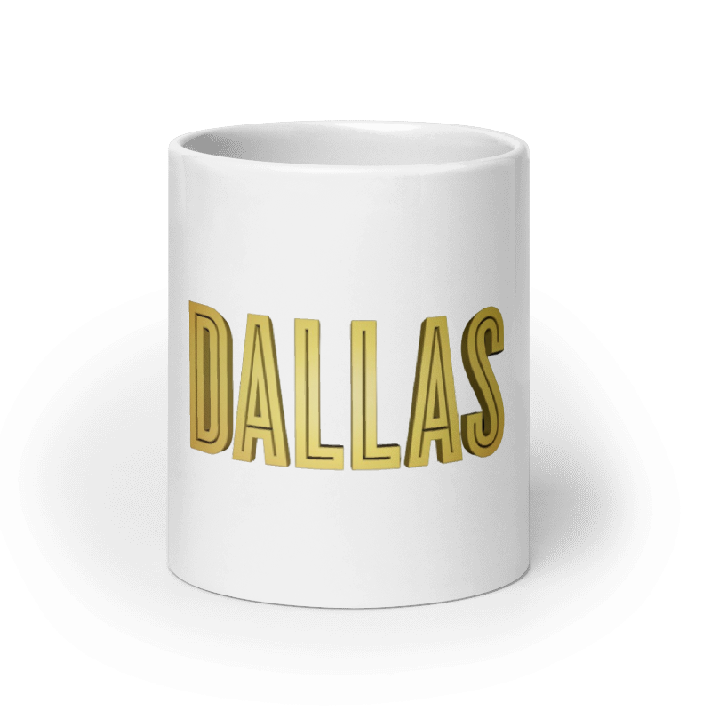 DALLAS Logo White Glossy Mug With Handle
