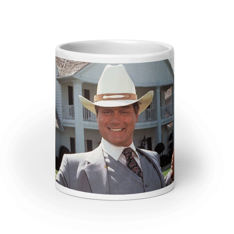 J.R. Ewing White Glossy Mug With Handle