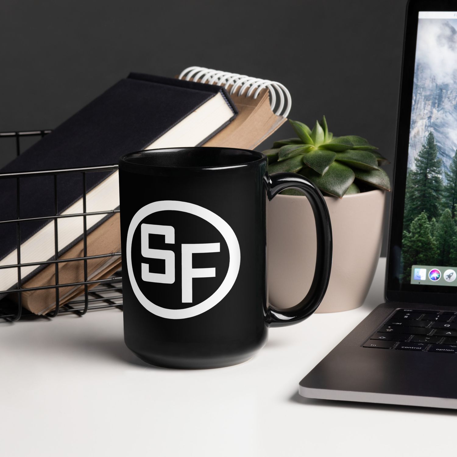 SF Black Glossy Mug