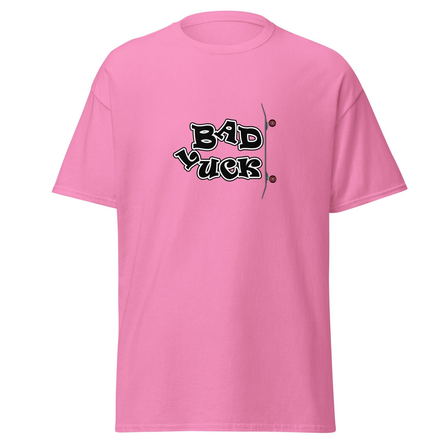 Bad Luck Black Logo with Skateboard Unisex T-Shirt