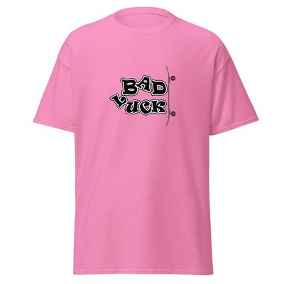 Bad Luck Black Logo with Skateboard Unisex T-Shirt