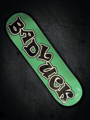 Bad Luck Logo (Green) Skateboard Deck