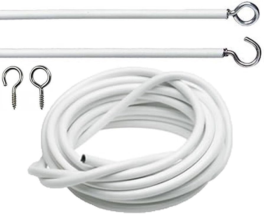 White curtain wire- Brown