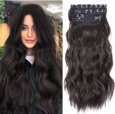 4pcs/set Synthetic Long Wavy Clip In Hair Extensions 22