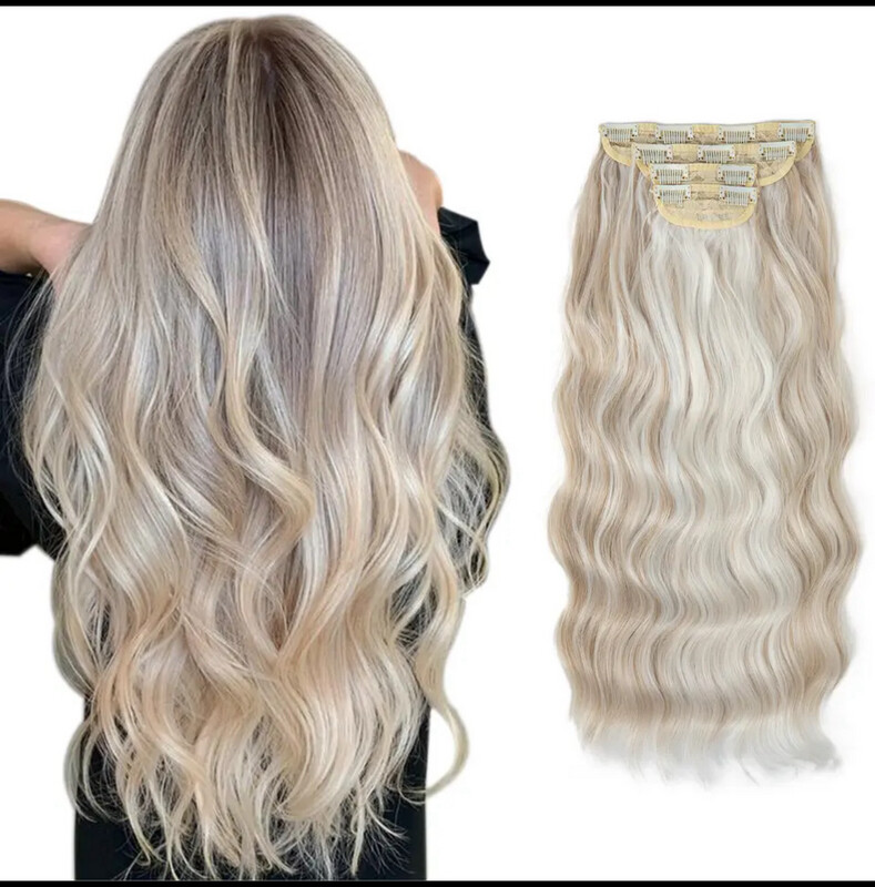 4pcs/set Synthetic Long Wavy Clip In Hair Extensions 22