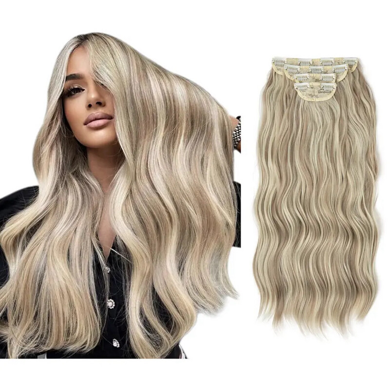 4pcs/set Synthetic Long Wavy Clip In Hair Extensions 22