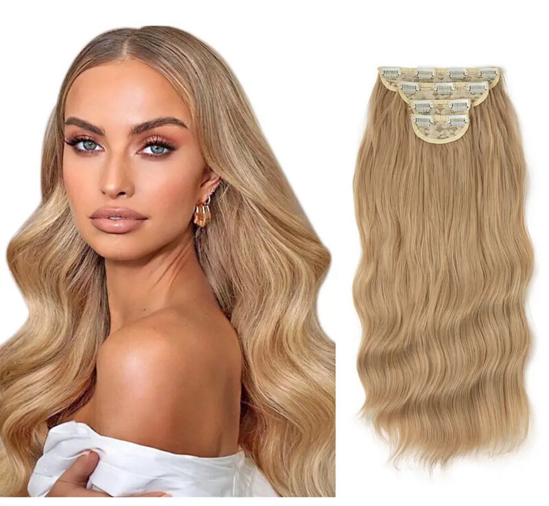 4pcs/set Synthetic Long Wavy Clip In Hair Extensions 22