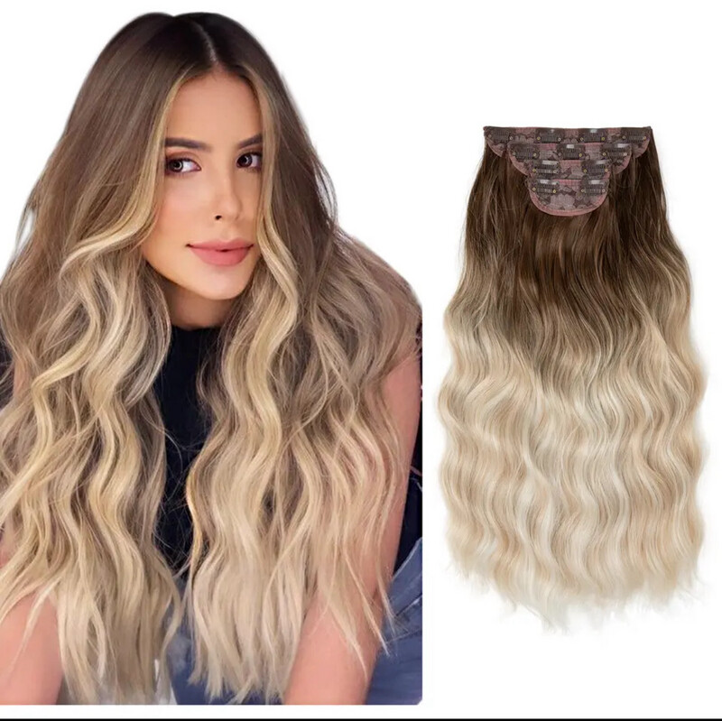 4pcs/set Synthetic Long Wavy Clip In Hair Extensions 22