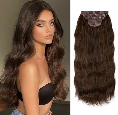 4pcs/set Synthetic Long Wavy Clip In Hair Extensions 22
