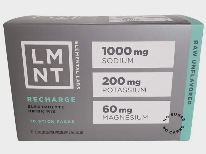 LMNT Recharge – Raw Unflavored 30 Servings