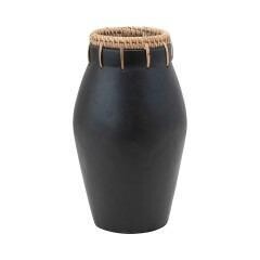 Tall Terra-cotta Vase w/ Stitching