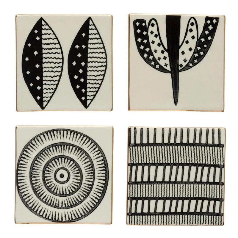 Coasters w/ Pattern, Set of 4