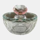 4"wide glass Trinket Box