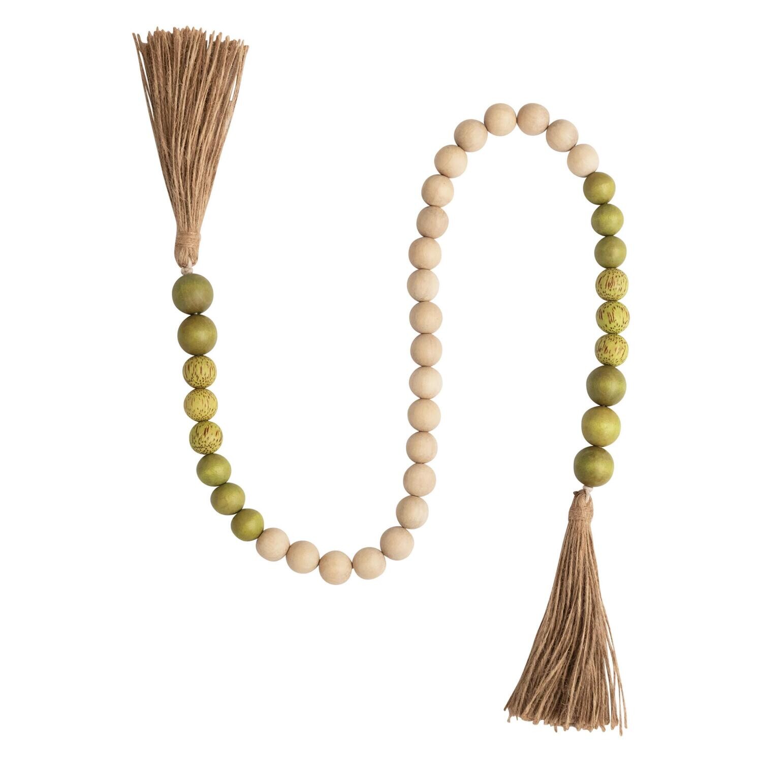 Beaded Garland w/ Jute Tassels