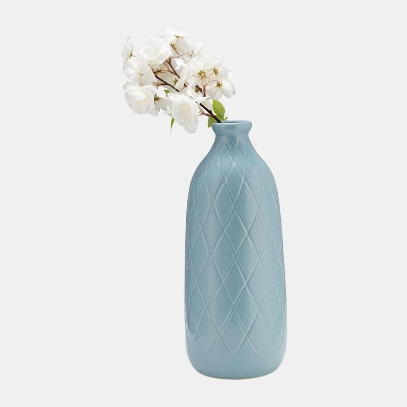 16" Textured Blue Vase