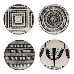 Round Stoneware Plate & Gold Rim